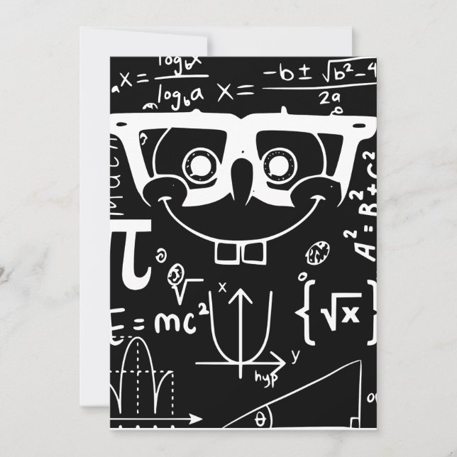 Convite piada meme djokes rosto feliz matemática (Frente)