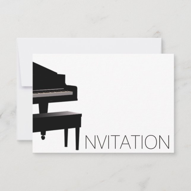 Convite Piano Concert Festival Minimalims Vip Black White (Frente)