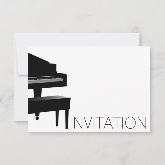 Convite Piano Concert Festival Vip Black White (Frente)