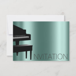 Convite Piano Concert Formal Minimalismo Vip Black Teal
