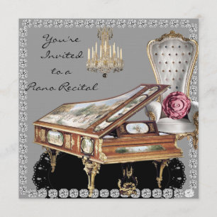 Convite Piano Considerando Vintage Style
