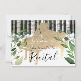 Convite piano elegante de cor aquática verde