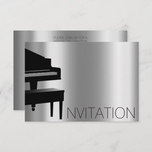 Convite Piano Hause: Minimalismo do concerto Vip Black Aqu (Frente/Verso)
