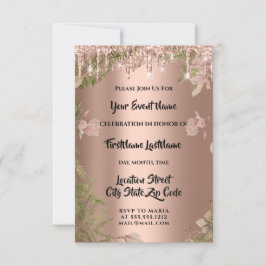 Convite Pica-pinga Rosa Bridal Wreath Woodland Fern