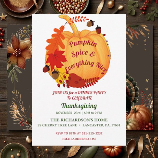 Convite Picada de Testemunha Laranja Queda Foliage Pumpkin (Witty Quote Orange Fall Foliage Pumpkin Spice Invitation)