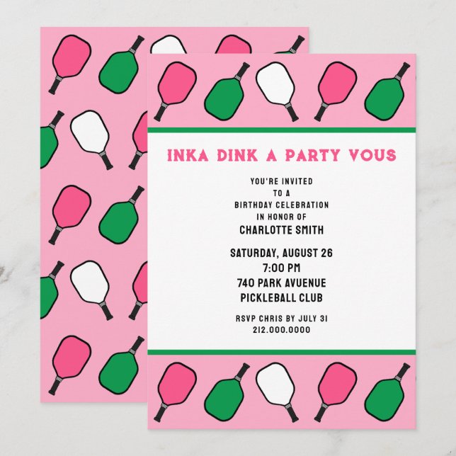 Convite Pickleball (Frente/Verso)