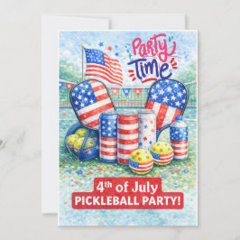 Convite PICKLEBALL 4th of July Pickleball Party Invitation