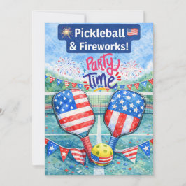 Convite PICKLEBALL 4th of July Pickleball Party Invitation