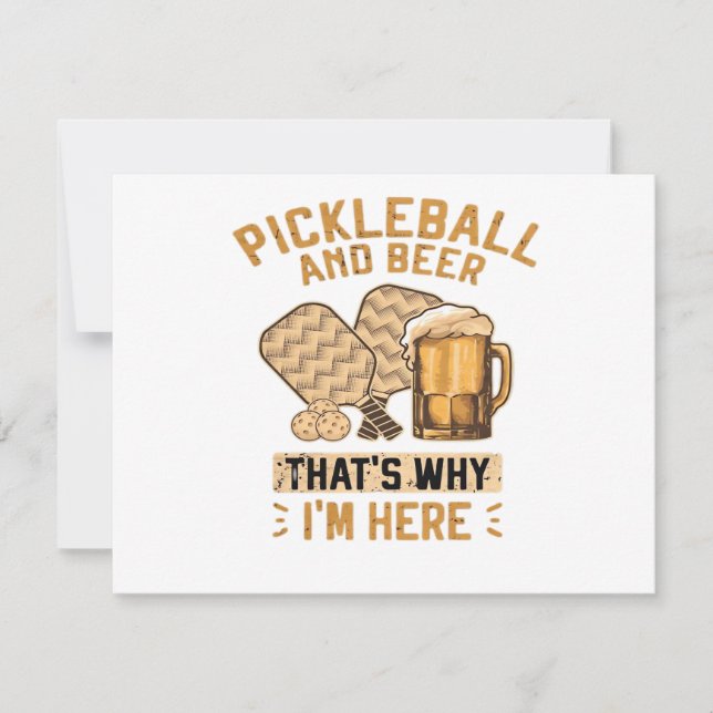 Convite Pickleball and Beer That’s Why I’m Here Funny Pick (Frente)
