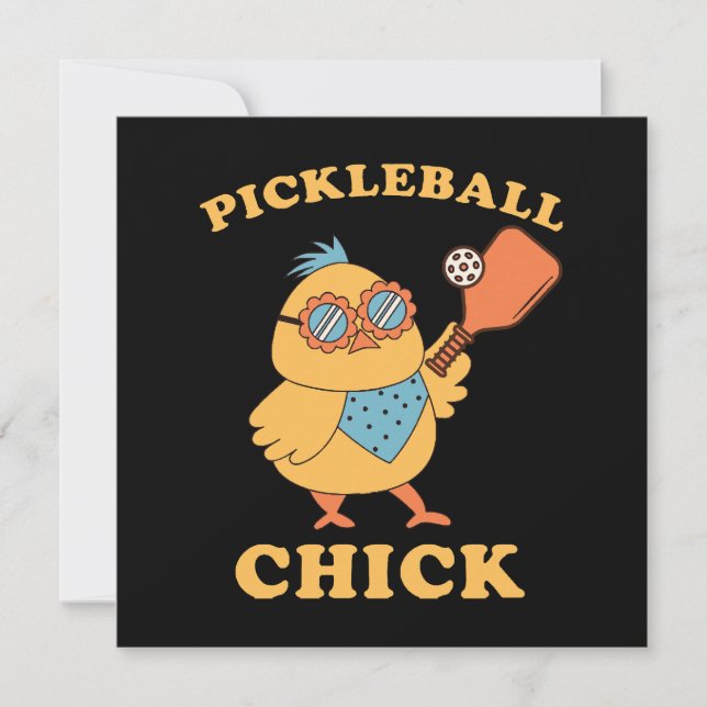 Convite Pickleball Chick - retrô (Frente)