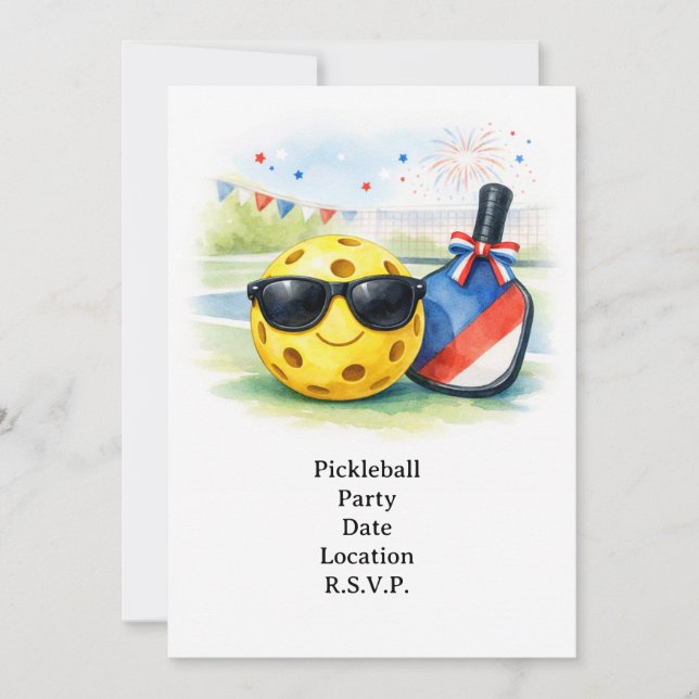Convite Pickleball Party Invitation (Frente)