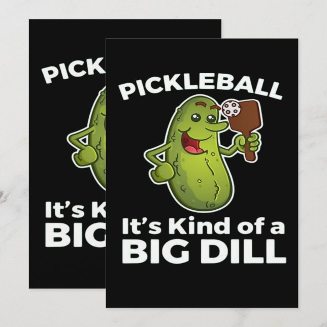 Convite Pickleball tipo uma grande dill (Frente/Verso)