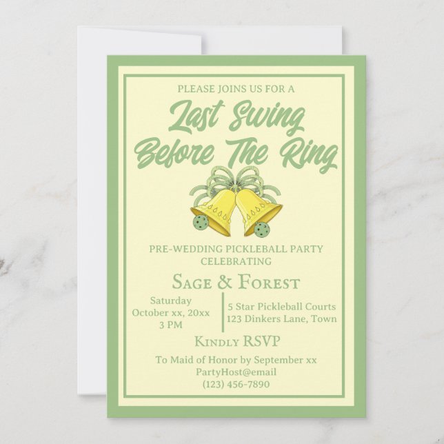 Convite Pickleball Última Balança Antes da Foto do Sage do (Frente)