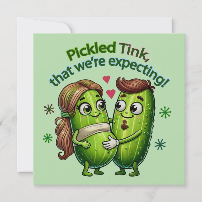 Convite Pickled Tink que estamos esperando Casal picles (Frente)