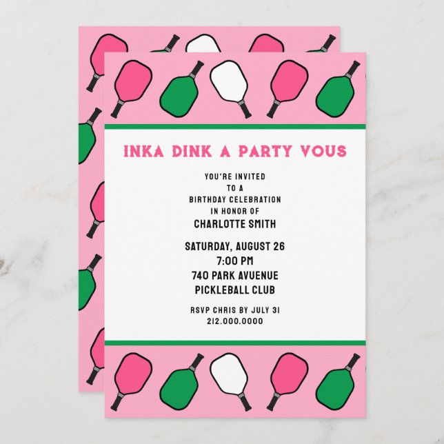 Convite Picleball (Frente/Verso)
