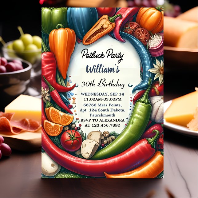 Convite Picnic Chili Cook Off Potluck Party aniversário de (Criador carregado)
