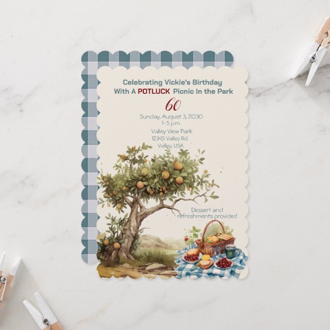 Convite Picnic da Celebração de Aniversário do 60° Parque (Frente/Verso In Situ)
