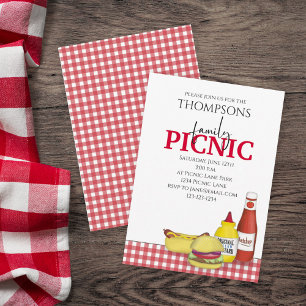 Convite Picnic de Verão Fofo Churrasco Moderno Caprichoso