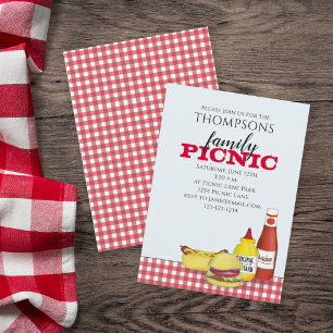 Convite Picnic de Verão Fofo Churrasco Moderno Caprichoso