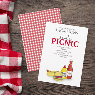 Convite Picnic de Verão Fofo Churrasco Moderno Caprichoso