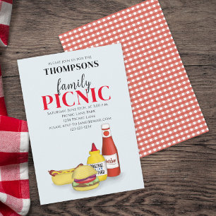 Convite Picnic de Verão Fofo Churrasco Moderno Caprichoso