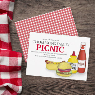 Convite Picnic de Verão Fofo Tendência Churrasco Caprichos