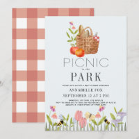 Picnic no Chá de fraldas Floral de Park Basket