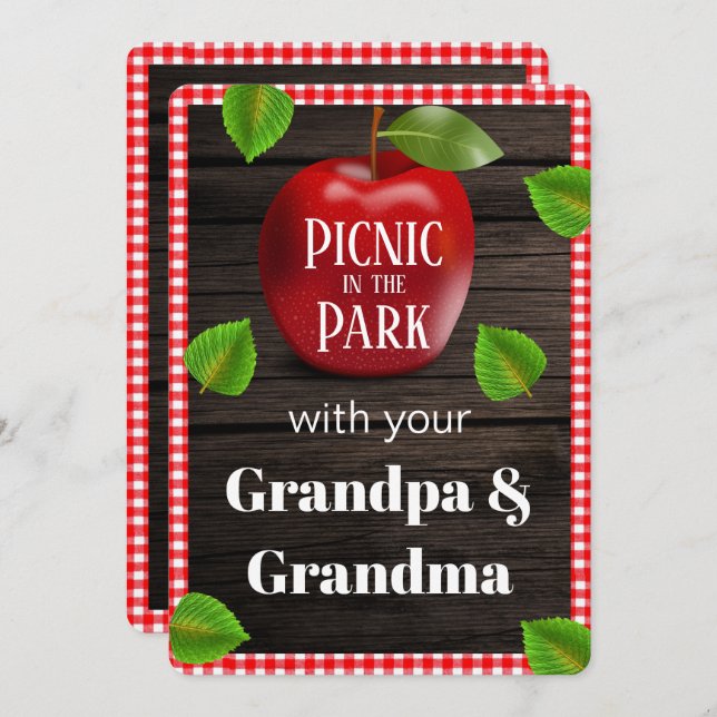 Convite Picnic no Park Playdate Invite (Frente/Verso)