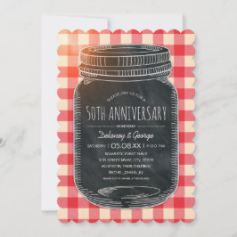 Convite Picnic Rústico Vintage de 50º Aniversário de Casam