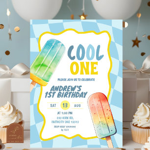Convite Picolé Aniversário Menino Verão Azul Legal