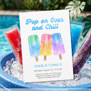 Convite Picolé Colorido Infantil Verão Menino 3º Aniversár