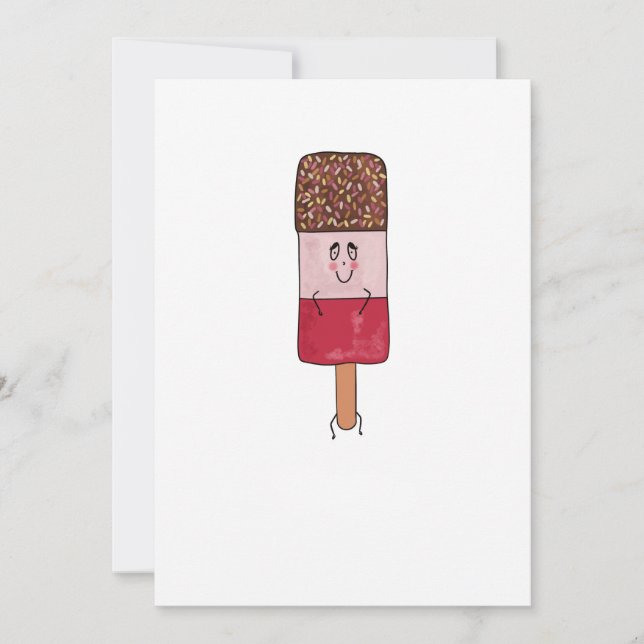 Convite Picolé fabuloso, tema de pirulito gelado (Frente)