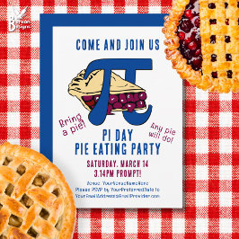 Convite Pie Eating PI DAY Party