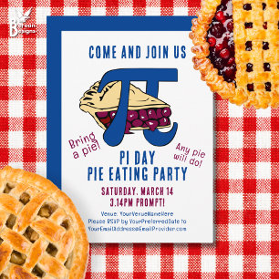 Convite Pie Eating PI DAY Party