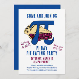 Convite Pie Eating PI DAY Party