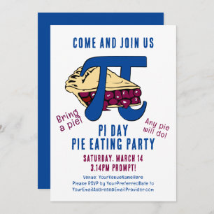 Convite Pie Eating PI DAY Party
