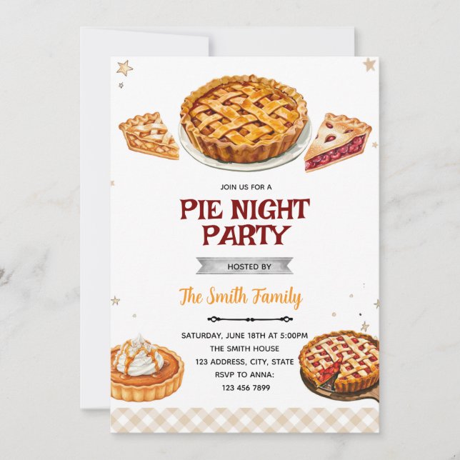 Convite Pie party theme invitation (Frente)