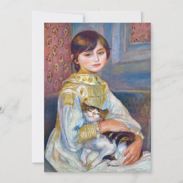 Convite Pierre-Auguste Renoir - Criança com Gato (Frente)
