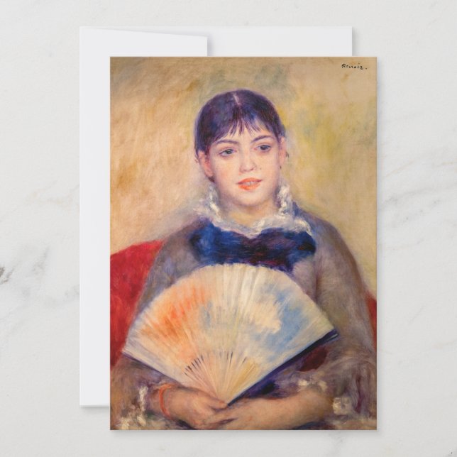 Convite Pierre-Auguste Renoir - Menina com um Leque (Frente)