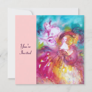 Convite PIERROT E ARLECCHINA Carnaval de Veneza,