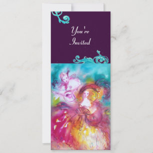 Convite PIERROT E ARLECCHINA Venetian Carnaval,