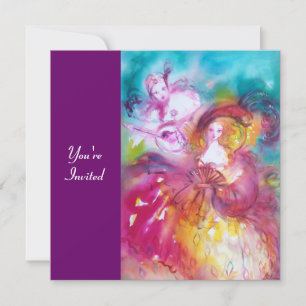 Convite PIERROT E ARLECQUINA Carnaval de Veneza,