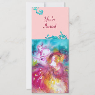 Convite PIERROT E ARLECQUINA Carnaval de Veneza,