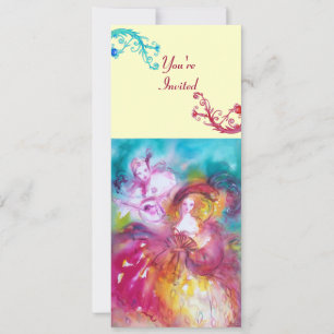 Convite PIERROT E ARLECQUINA Carnaval de Veneza,