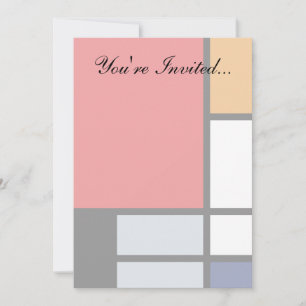 Convite Piet Mondrian - Composição com Plano Vermelho Gran