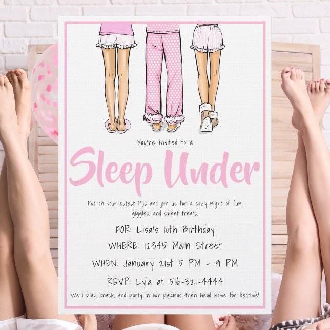 Convite Pijama da Moda para Dormir / Festa de Pijama para  (Criador carregado)