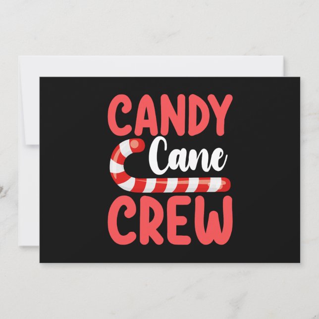 Convite Pijama Feriado da Família Candy Cane Crew (Frente)