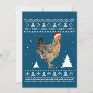 Convite Pijamas de Natal com Luzes de Frango e Chapéu de P