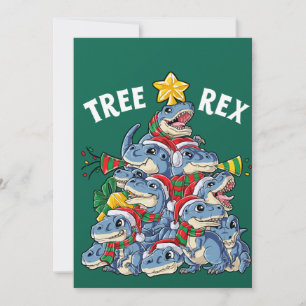 Convite Pijamas de Natal Dinosaur Tree Rex Homens Meninos