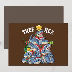 Convite Pijamas de Natal Dinossauro Árvore Rex Homens Meni
